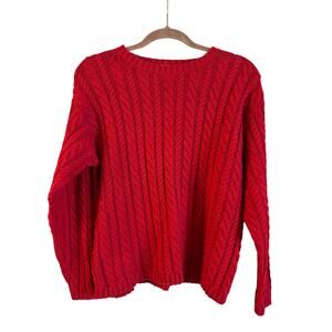 Vintage Eddie Bauer Red Women’s Chunky Cable
Knit Sweater Size Small Petite